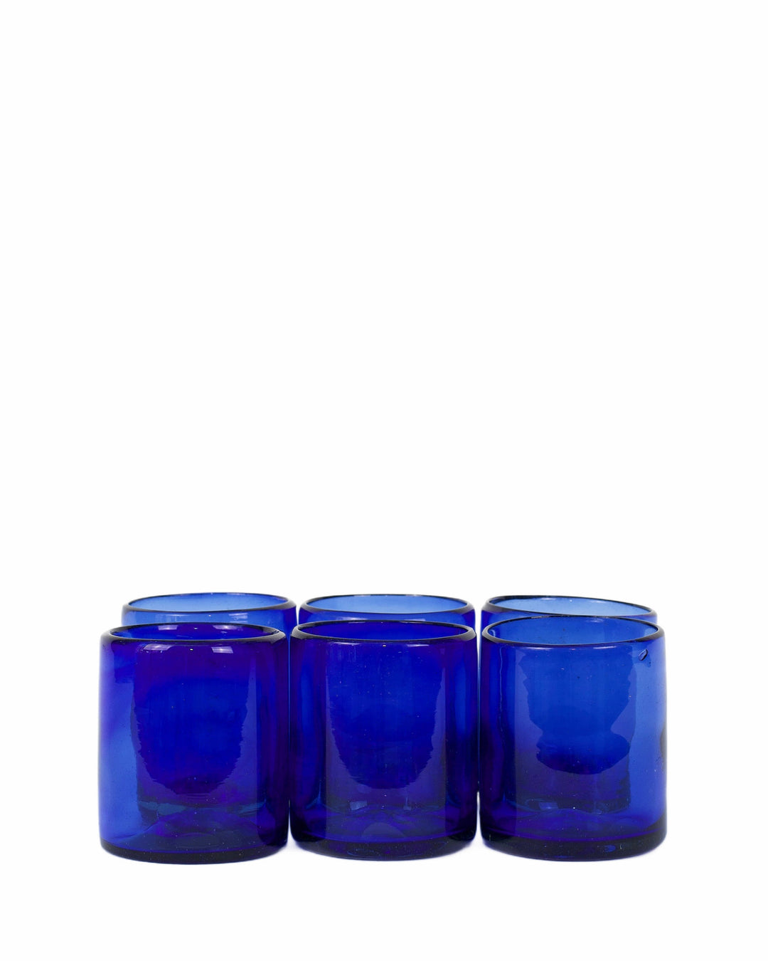 Set of six cobalt blue tumblers